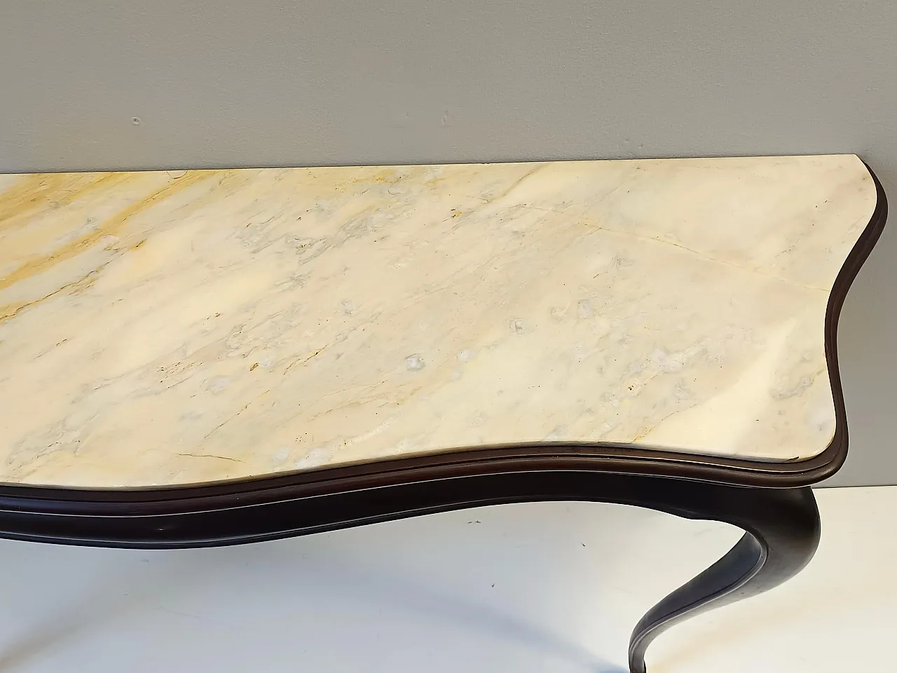 Ebonized Beech Console by Osvaldo Borsani with marble top, 1960s 9