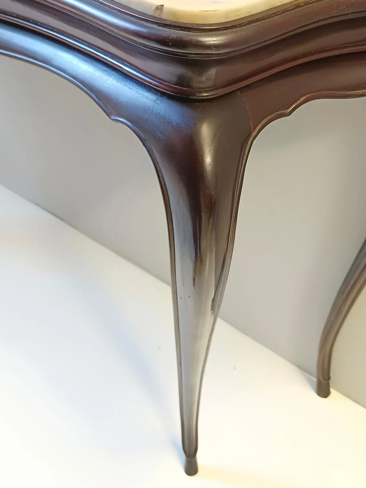 Ebonized Beech Console by Osvaldo Borsani with marble top, 1960s 11