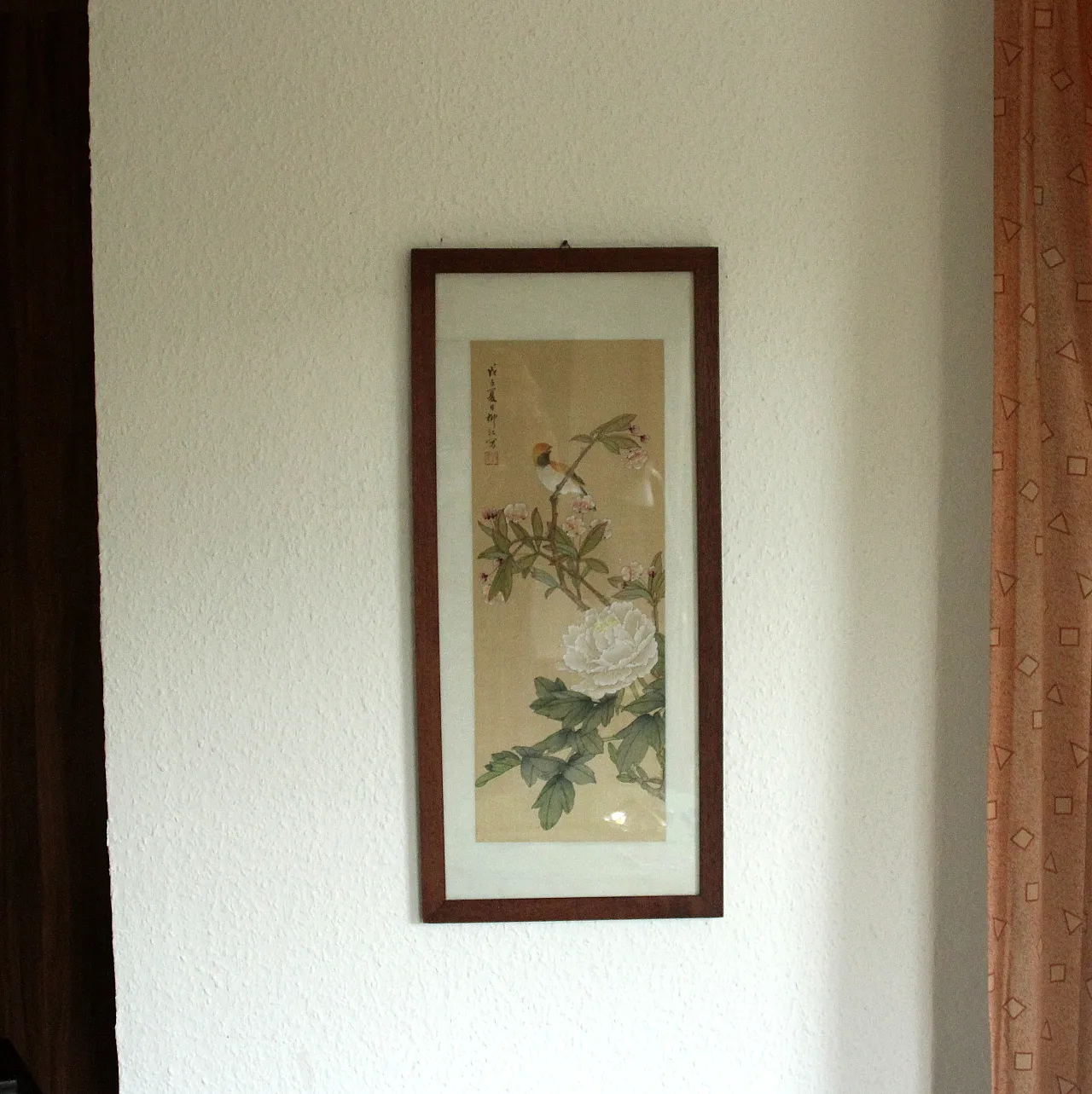 Handpainted japanese wall painting, 70s 2