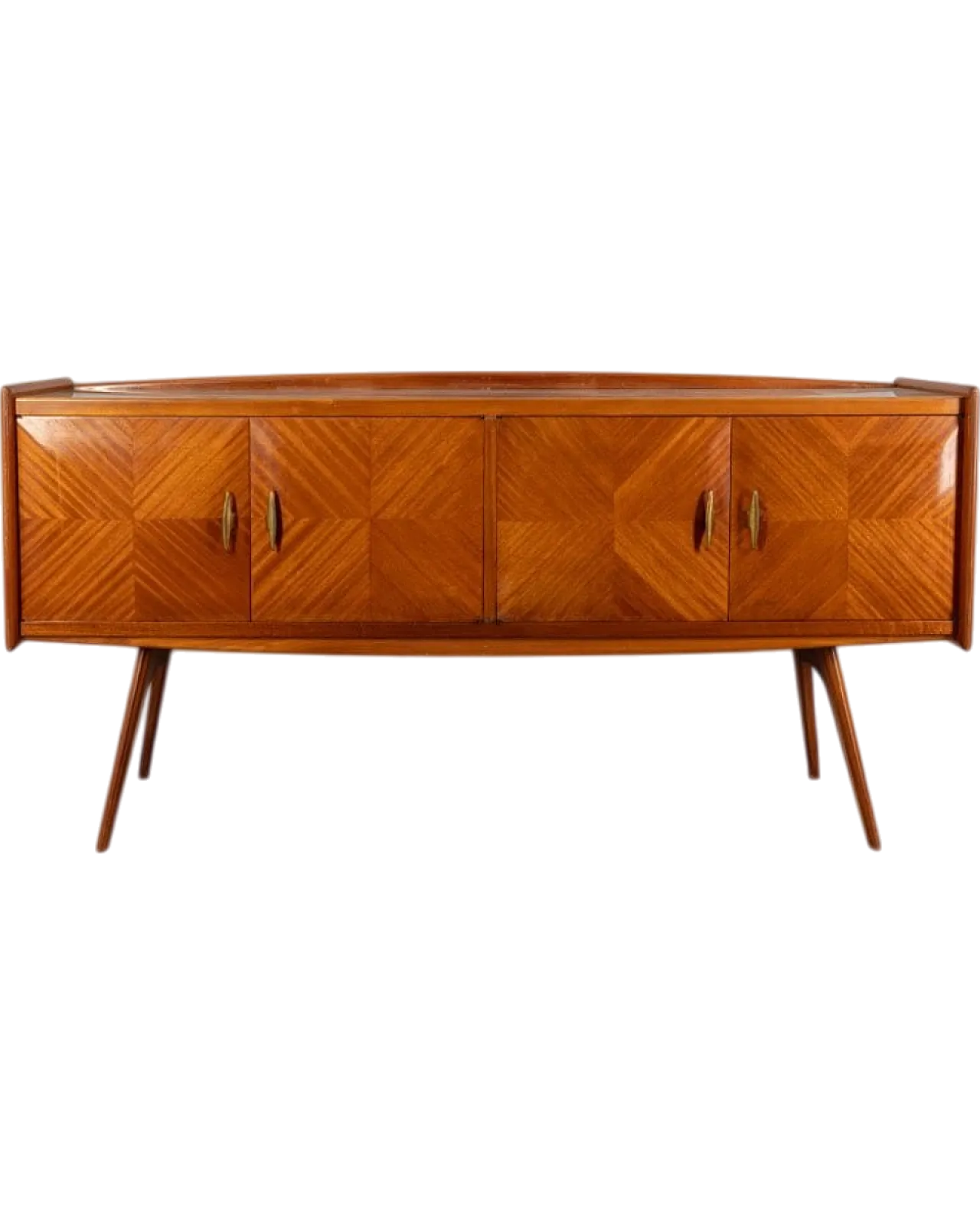 Sideboard in wood and glass, 1950s 11