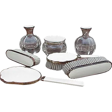 Set in glass and silver, 1930s