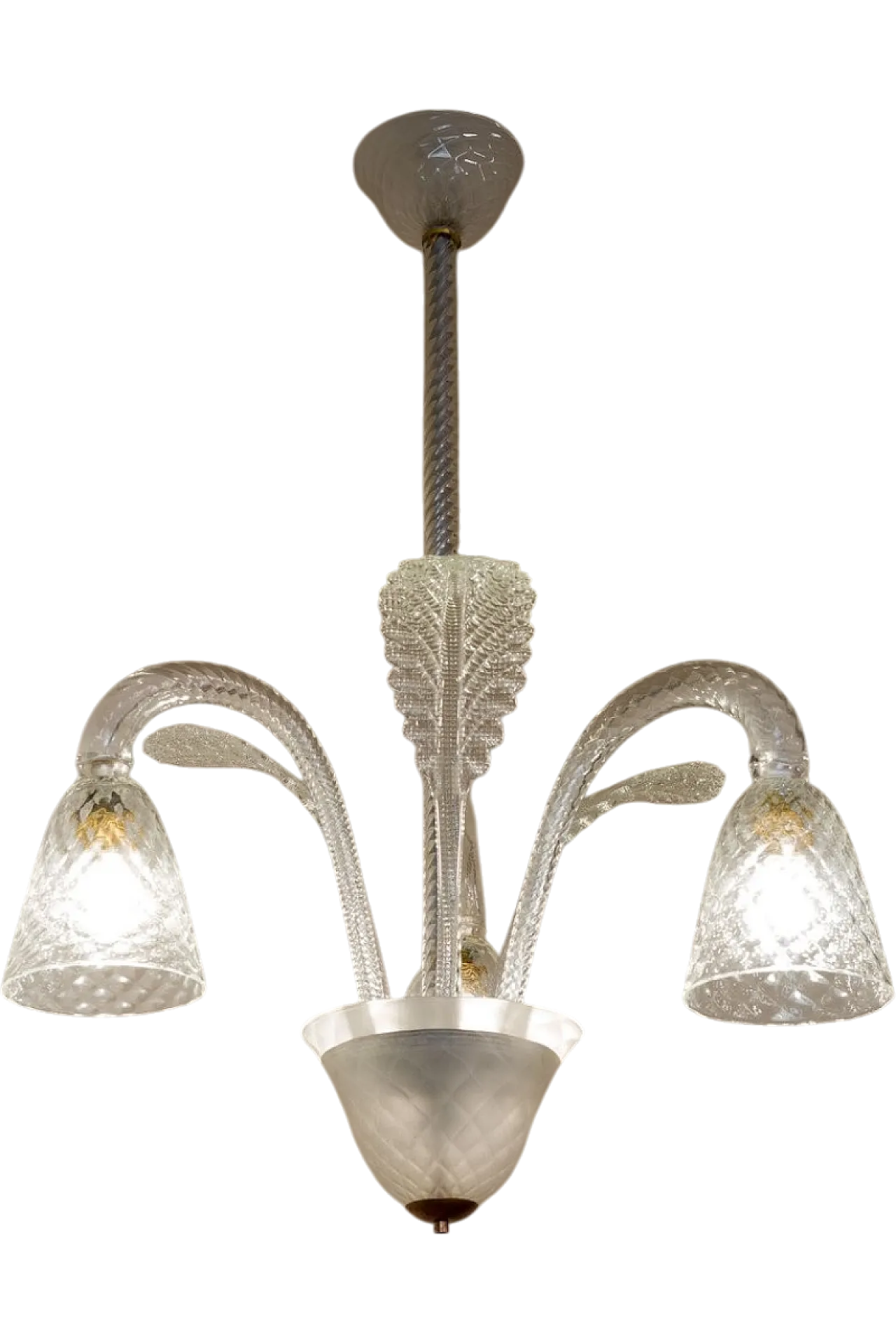 Art Deco chandelier in Murano blown glass, 1930s 13