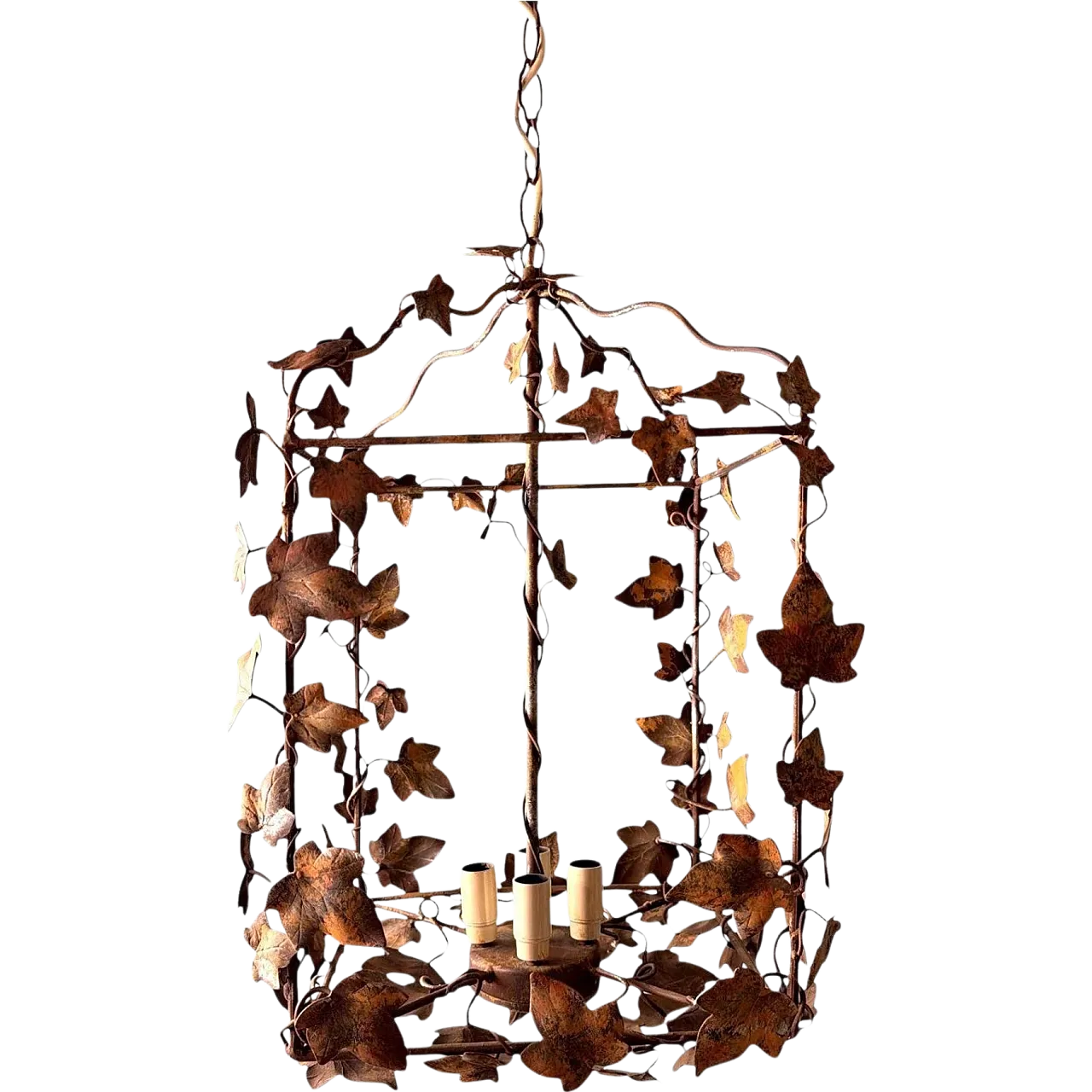 Florentine rustic style wrought iron chandelier, 1970s 20