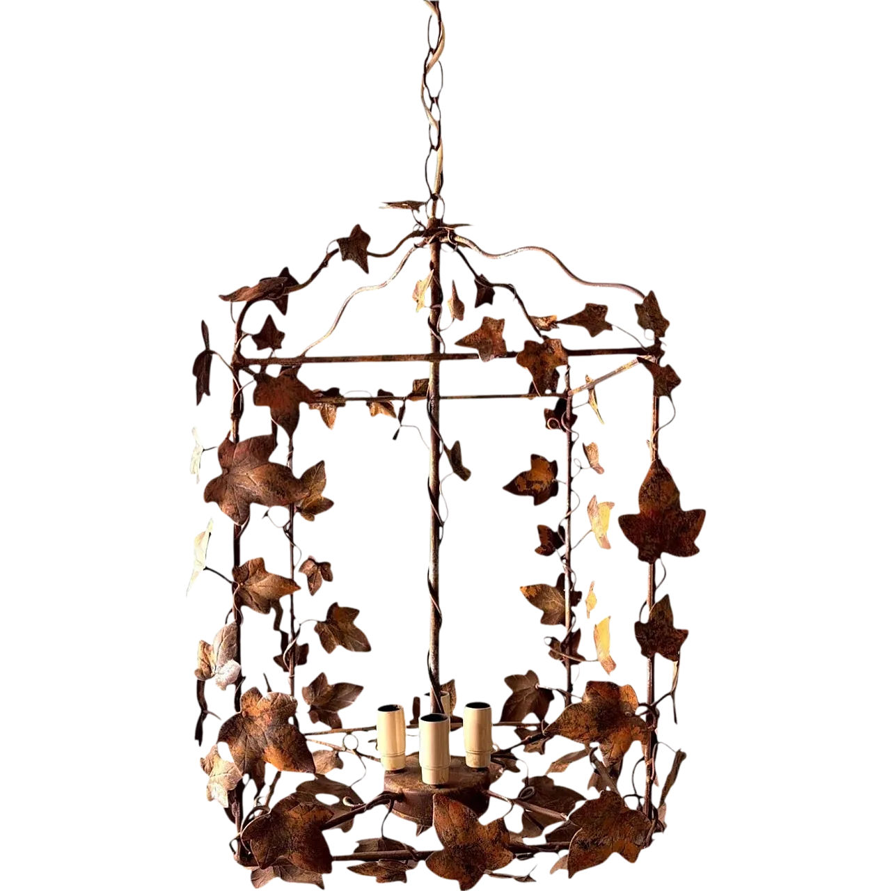 Florentine rustic style wrought iron chandelier, 1970s 21