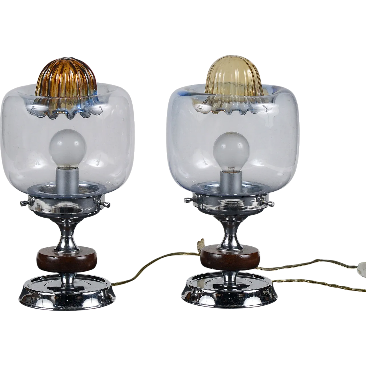 Pair of abat-jours lamps, 1970s 8