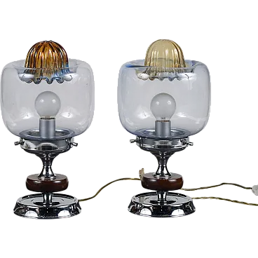 Pair of abat-jours lamps, 1970s