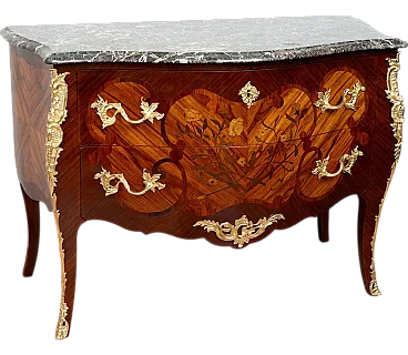 Napoleon III French comode in precious exotic woods, 20th century