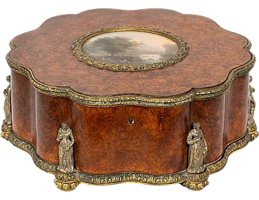 Tuia wood Napoleon III jail box with bronze Neoclasical detail, 19th c