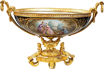 Napoleon III ceramic centerpiece polycromed by Sevres, 19th century