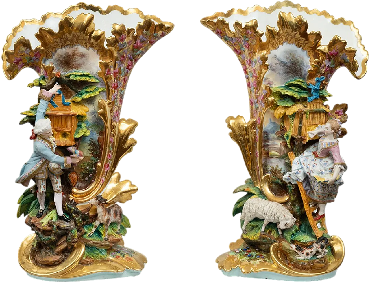 Louis Philippe Napoletan vase by Capodimonte porcelain, '800 10