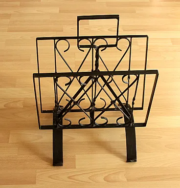 Handmade wrought iron magazine rack - Vintage from the 1950s