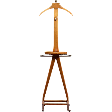 Fratelli Reguitti floor-standing coat stand in light wood, 1960s