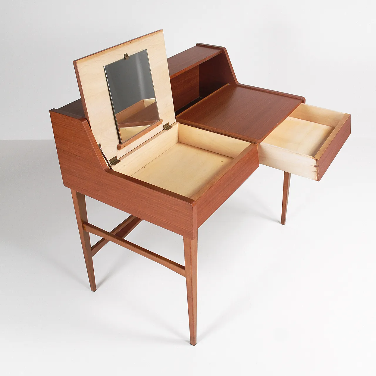 Teak dressing table/desk with drawer, 1960s 4