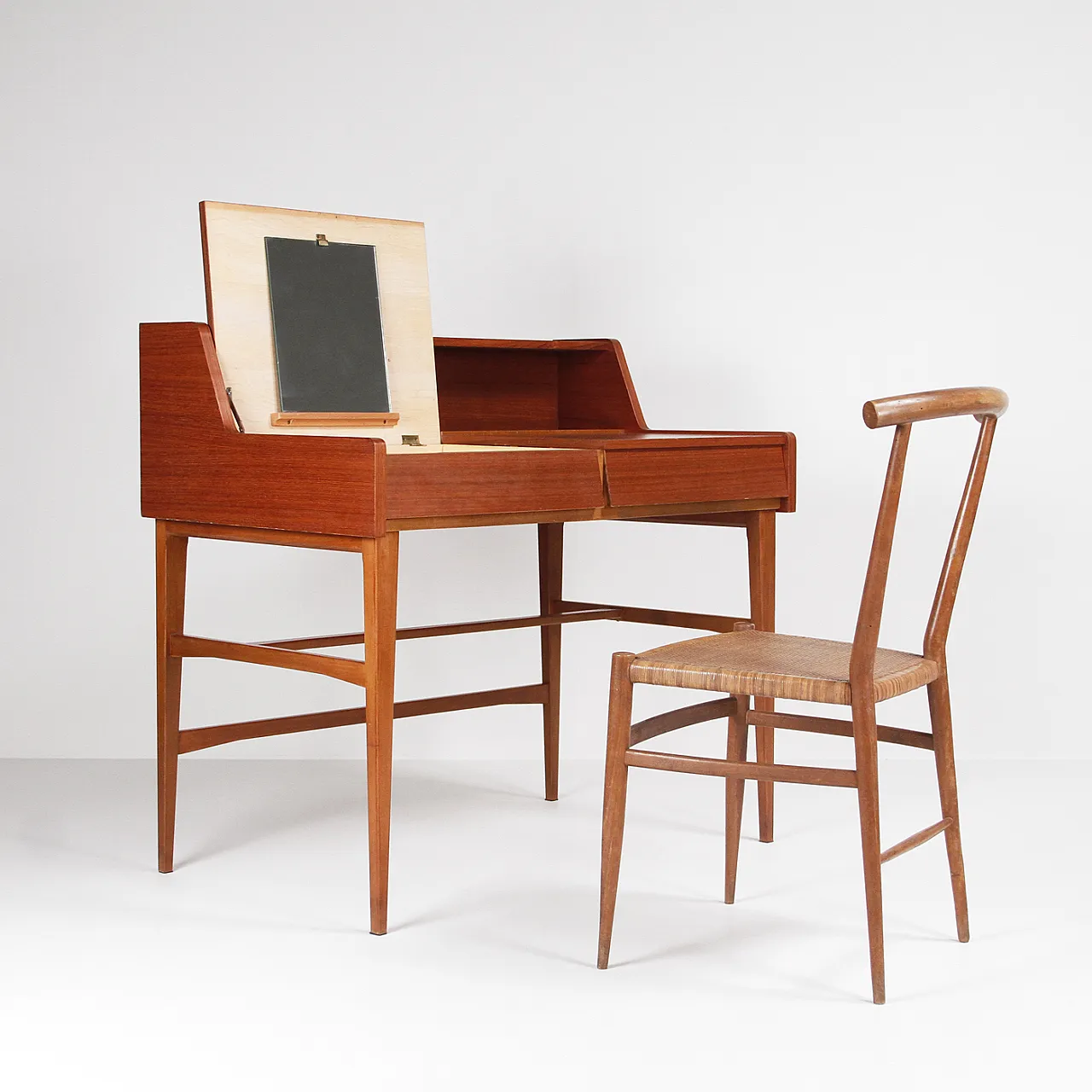 Teak dressing table/desk with drawer, 1960s 9