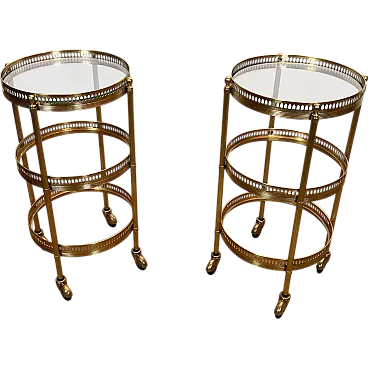 Pair of bar trolleys with trays by Maison Jansen, 1940s