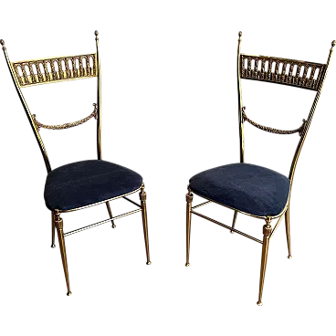 Pair of brass chairs by Maison Jansen, 1950s