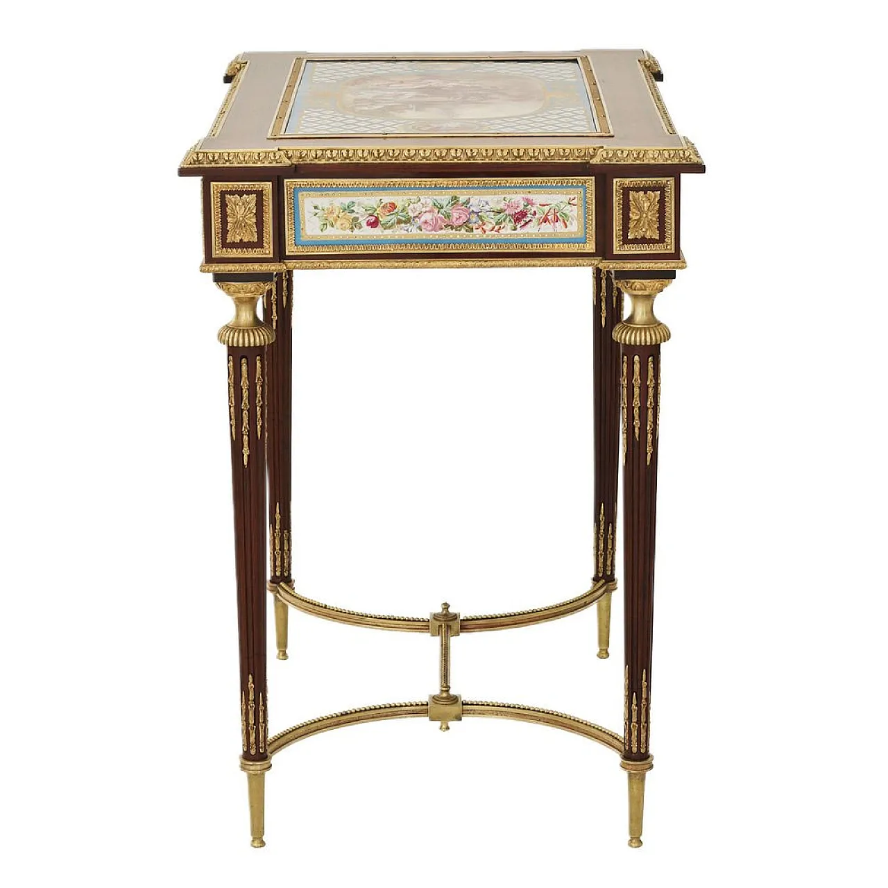 Table with gilded bronze decoration and porcelain panels, 19th century 5