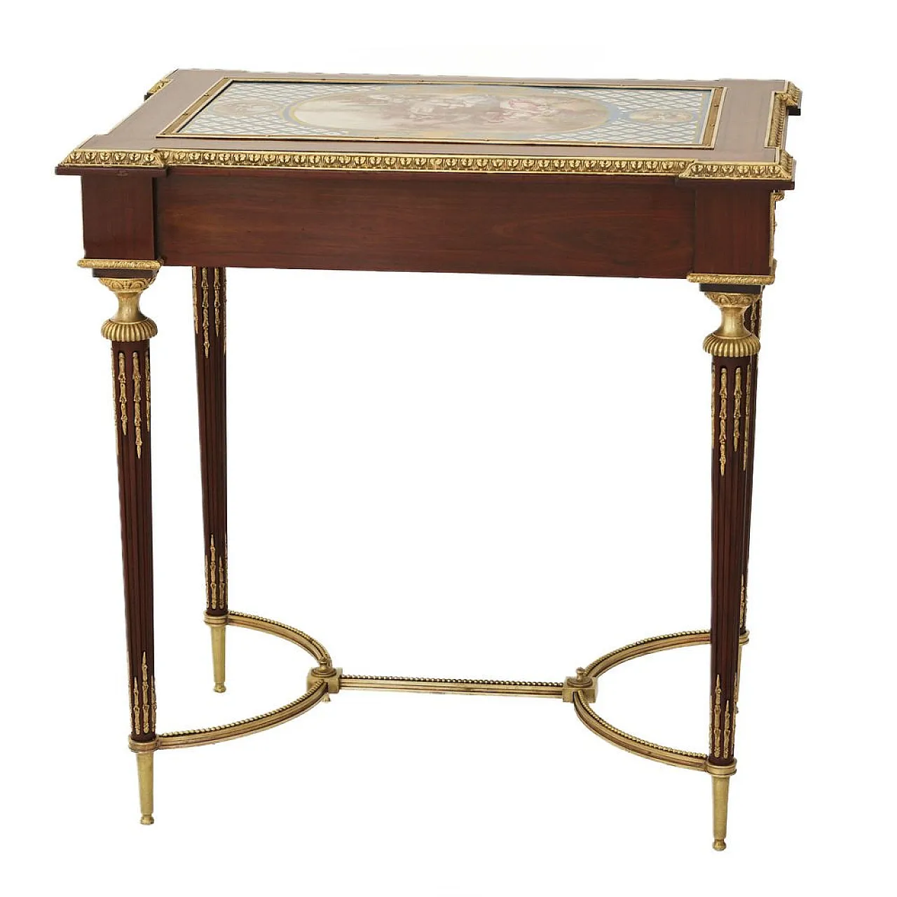 Table with gilded bronze decoration and porcelain panels, 19th century 6