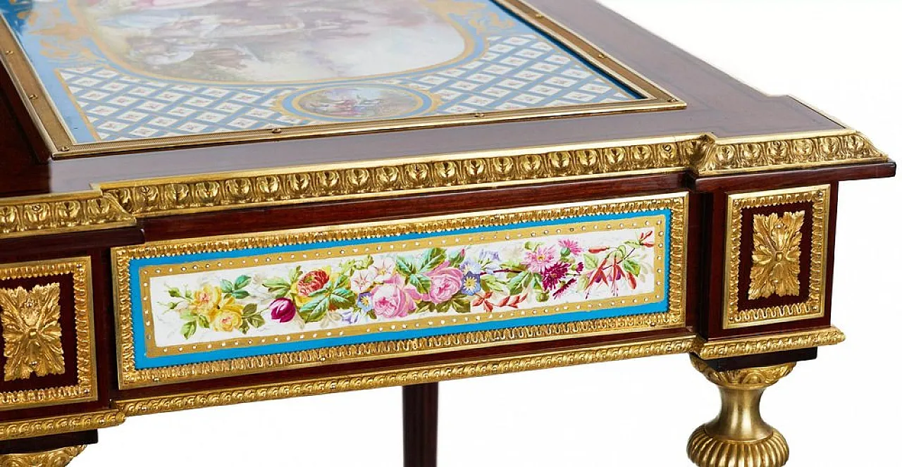 Table with gilded bronze decoration and porcelain panels, 19th century 9