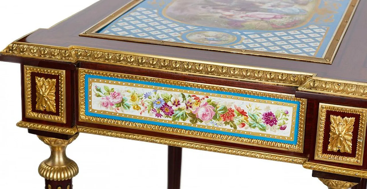 Table with gilded bronze decoration and porcelain panels, 19th century 11