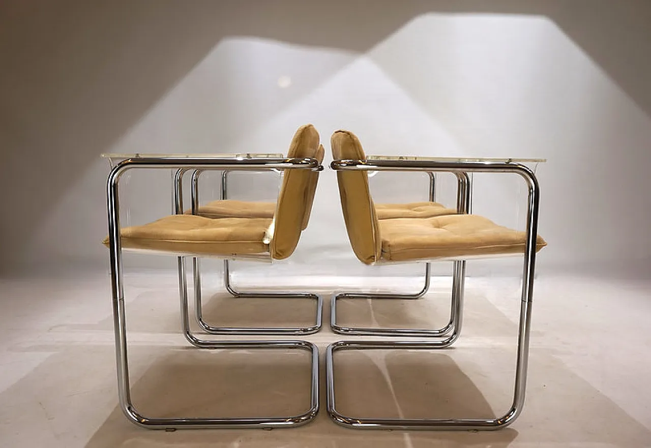 4 Tecta Plexiglas dining chairs by Hans Könecke, 1960s 1