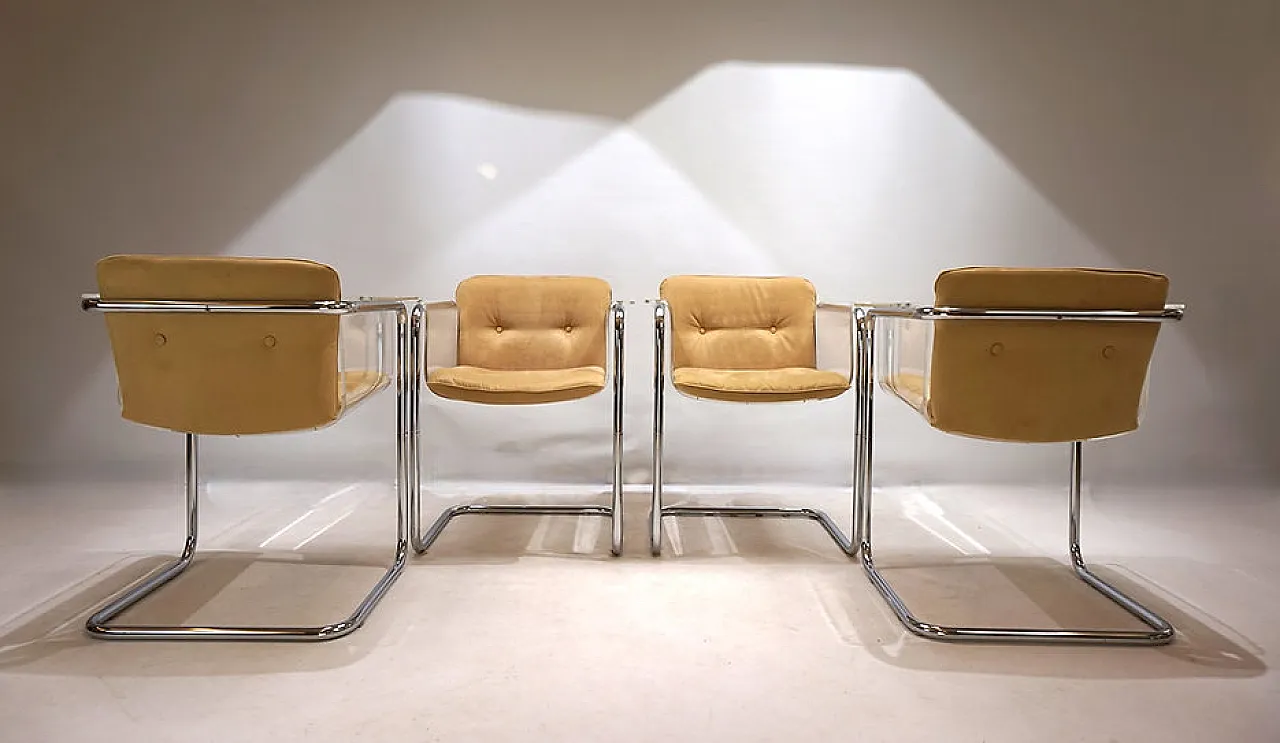 4 Tecta Plexiglas dining chairs by Hans Könecke, 1960s 2