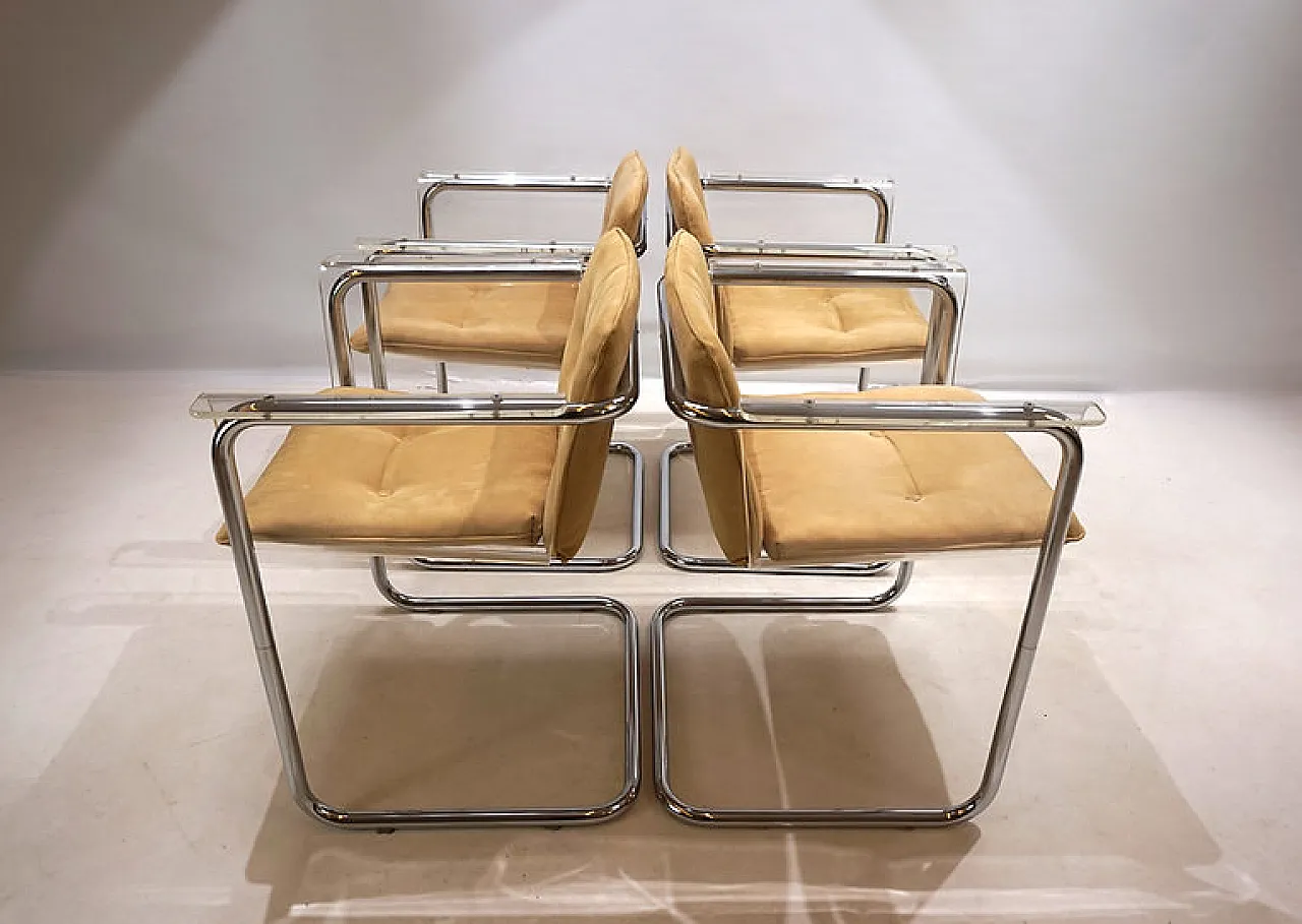 4 Tecta Plexiglas dining chairs by Hans Könecke, 1960s 5