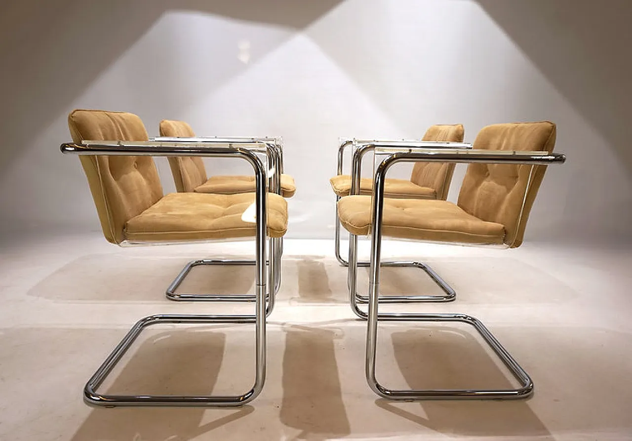 4 Tecta Plexiglas dining chairs by Hans Könecke, 1960s 7