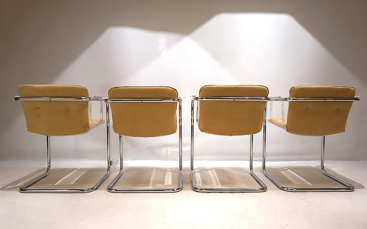 4 Tecta Plexiglas dining chairs by Hans Könecke, 1960s 9