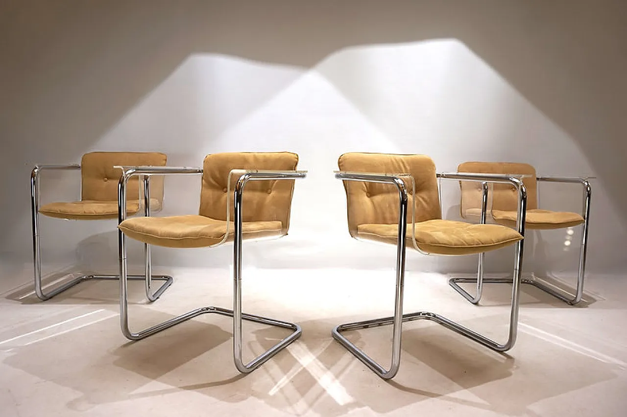 4 Tecta Plexiglas dining chairs by Hans Könecke, 1960s 13