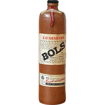 1L Bols Stoneware Bottle,  Vintage Dutch Genever Collectible, 1970s