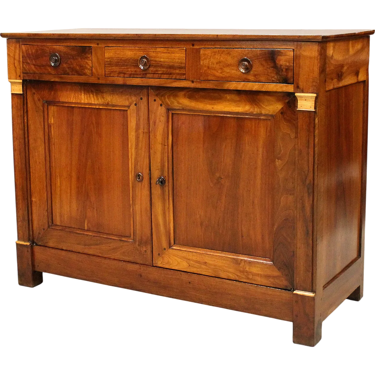 Empire credenza with 3 drawers in walnut, 19th centiry 13