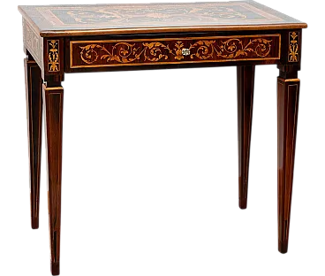 Lombard Louis XVI writing table in precious exotic woods, 18th century