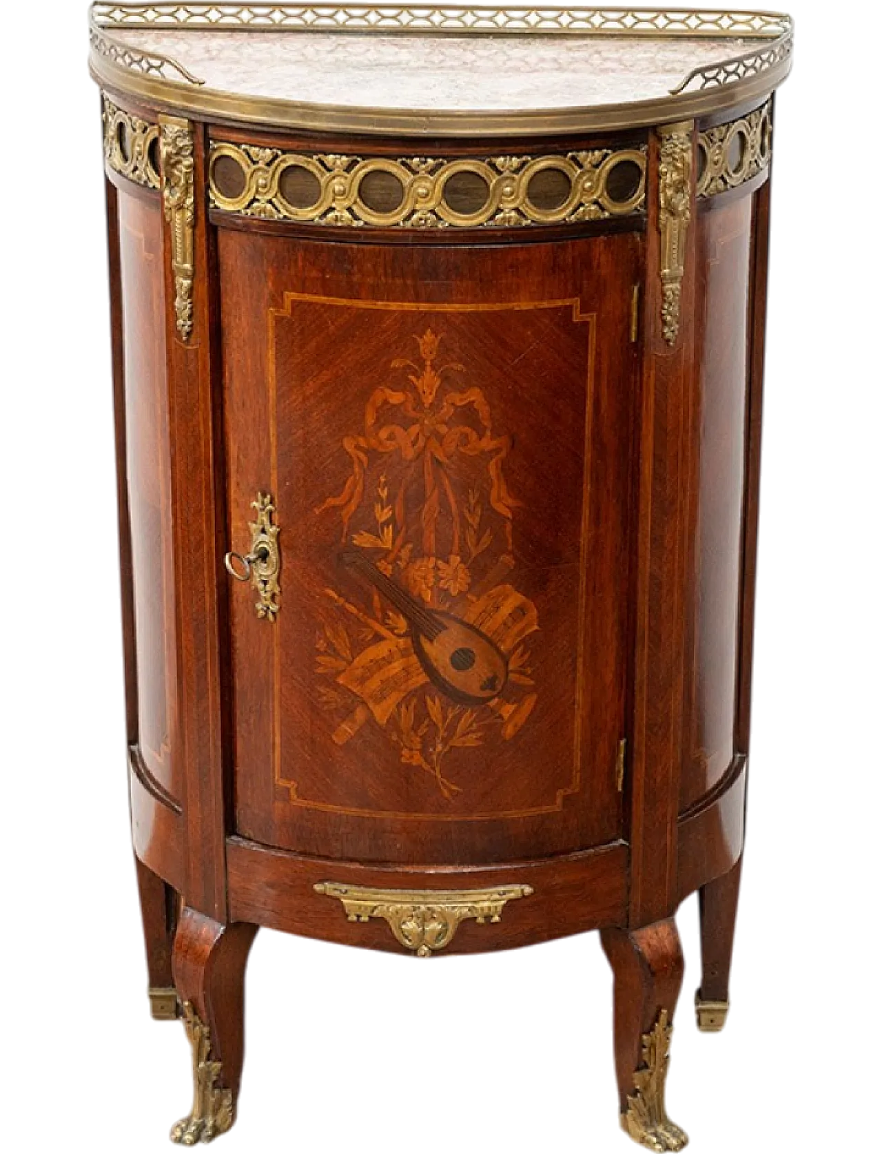 Small demi lune Napoleon III side table in mahogany, 19th century 6