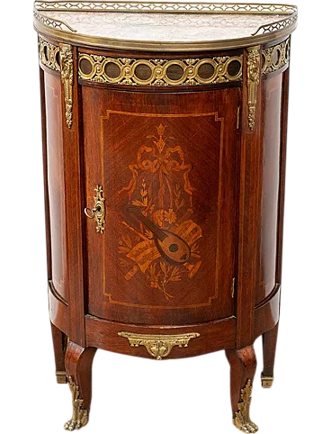 Small demi lune Napoleon III side table in mahogany, 19th century