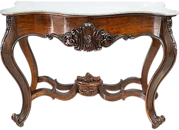 Neapolitan Louis Philippe console table in exotic wood, 19th century