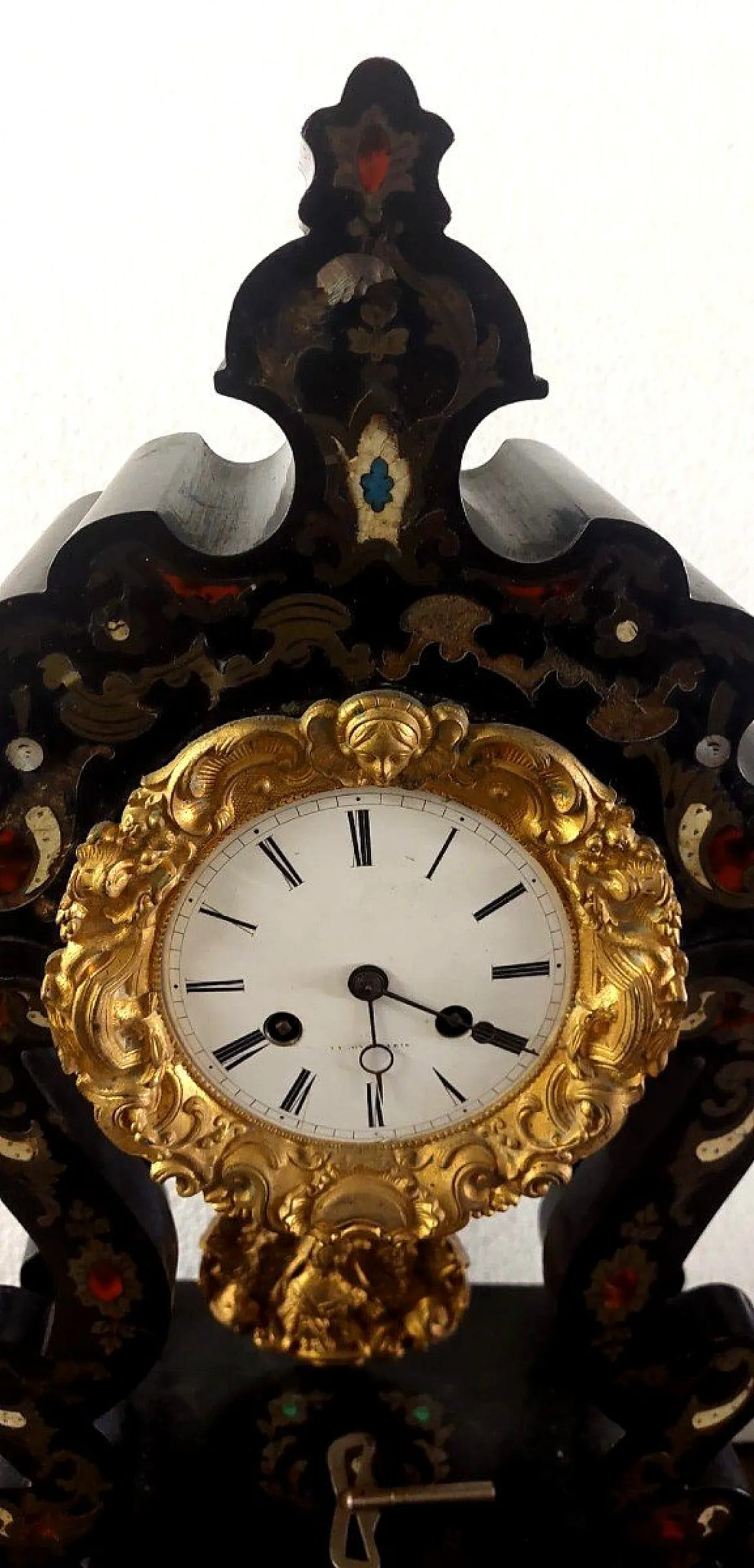 Napoleon III temple clock in gilded bronze, 19th century 2