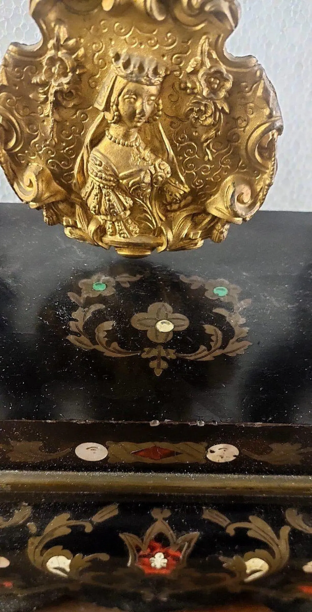 Napoleon III temple clock in gilded bronze, 19th century 3