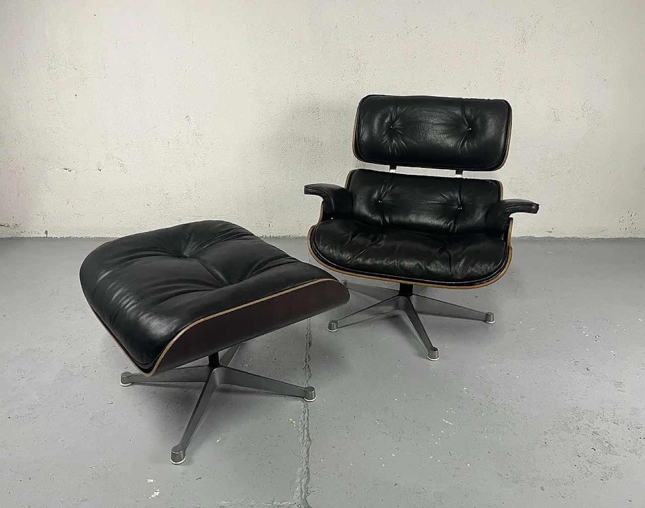 Armchair with footstool by Charles Eames, 1970s 3