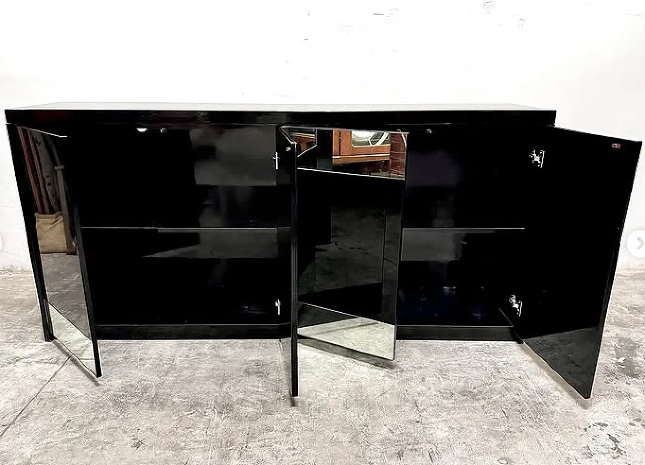 Credenza in legno compensato laccato specchi, anni 2000 4