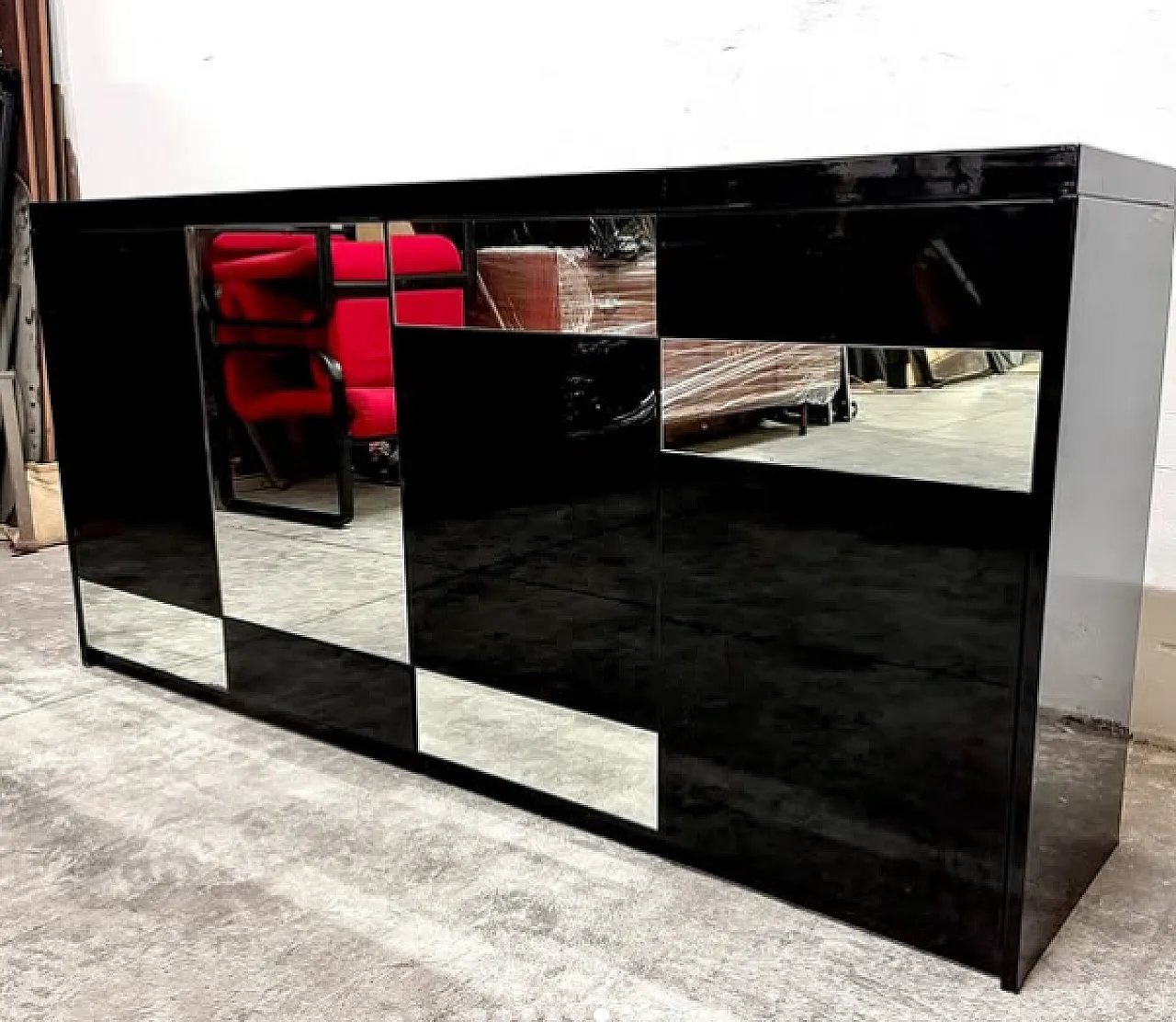 Mirror-lacquered plywood sideboard, 2000s 6