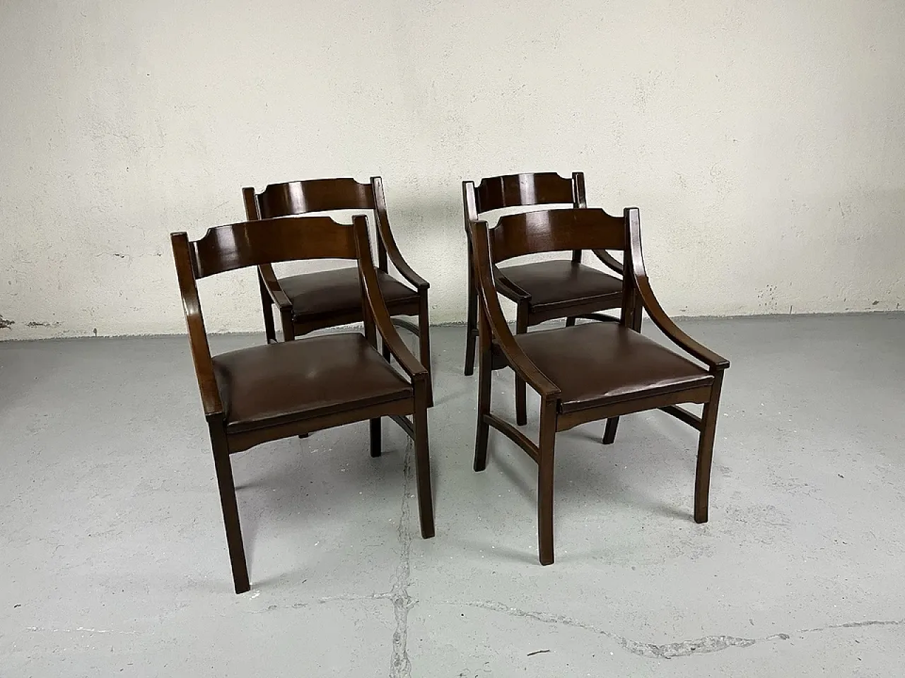 4 Wooden chairs by Ico Parisi, 1960s 1