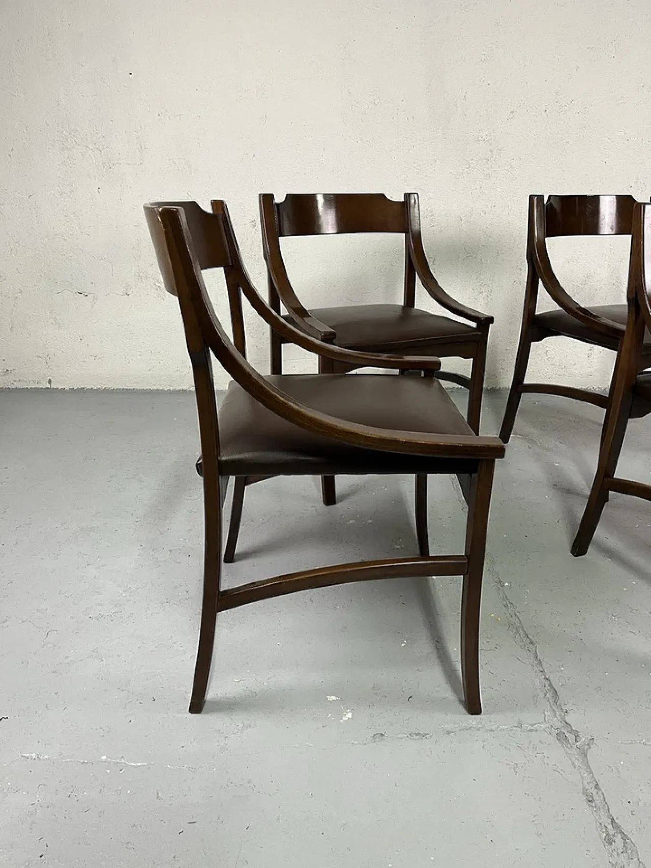 4 Wooden chairs by Ico Parisi, 1960s 5