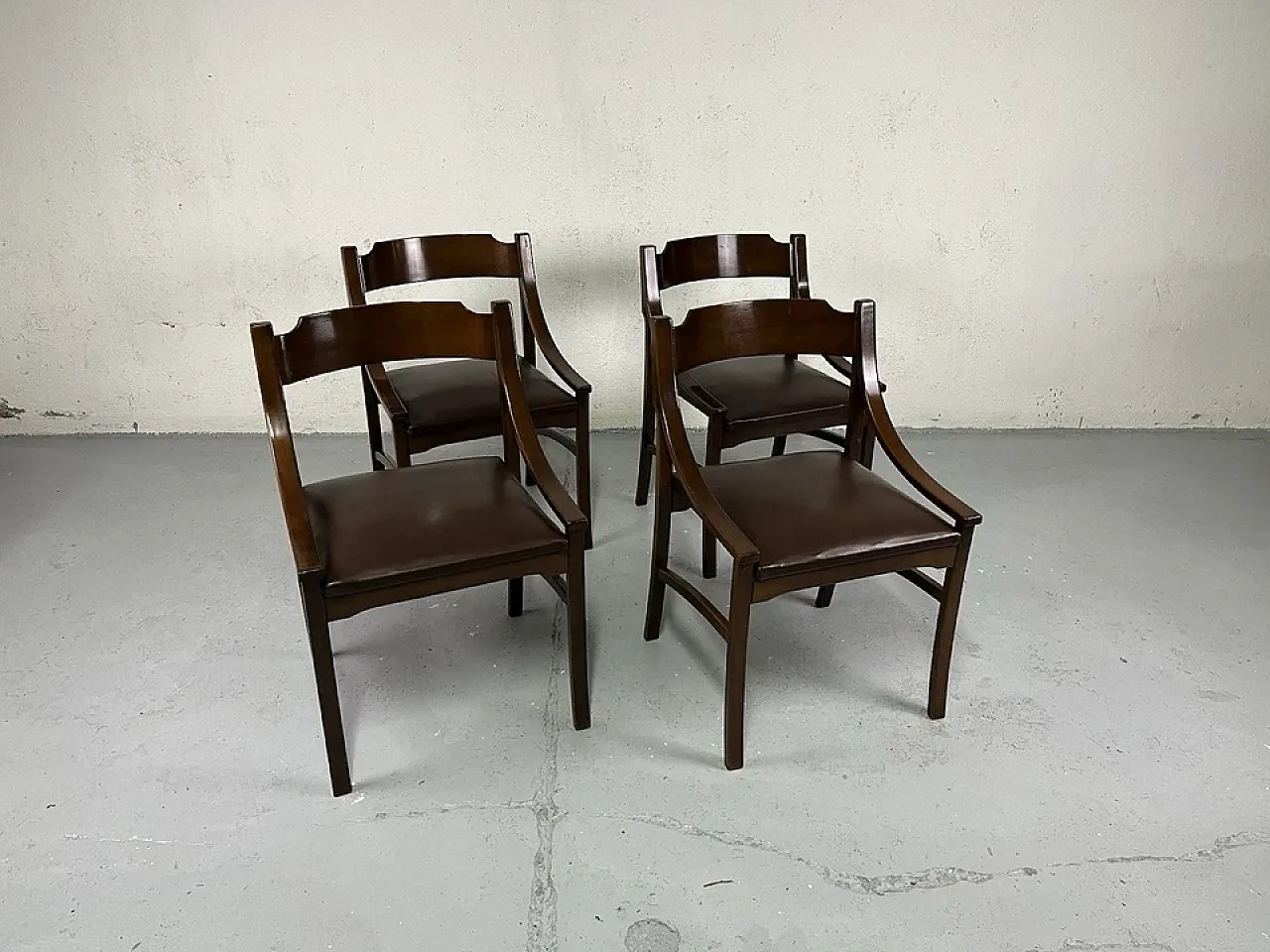 4 Wooden chairs by Ico Parisi, 1960s 13