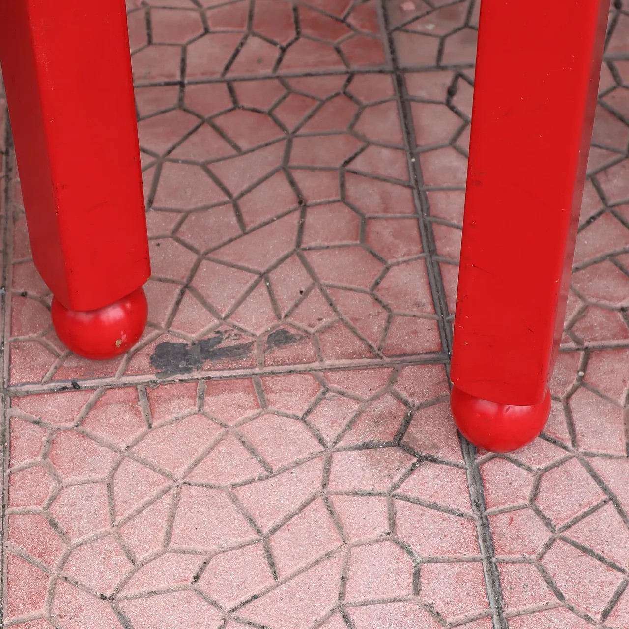 Pair of red wooden armchairs by Luigi Caccia Domination, Italy, 1960 4