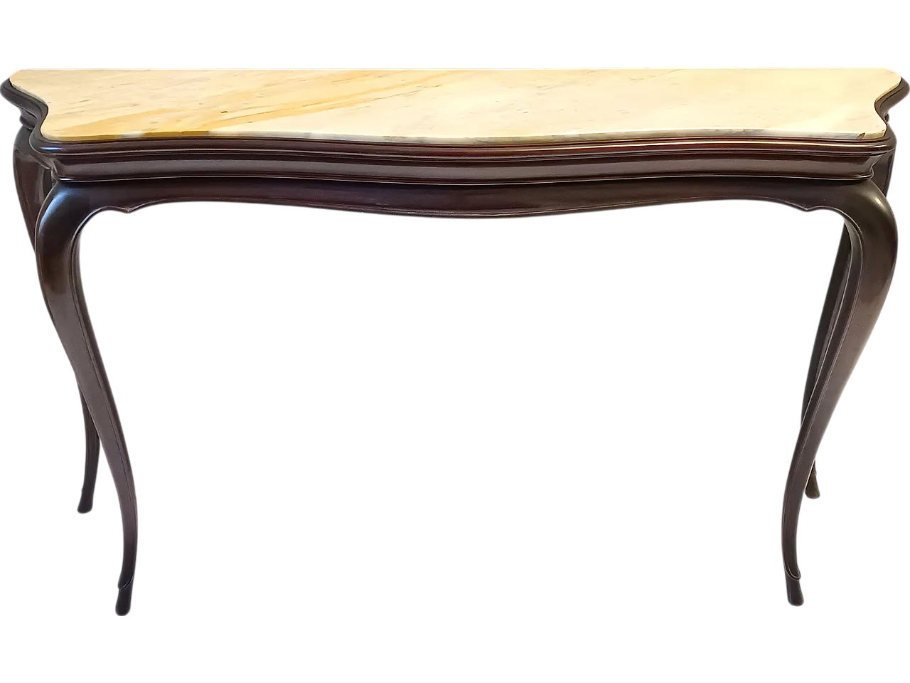 Ebonized Beech Console by Osvaldo Borsani with marble top, 1960s 20