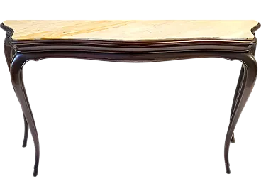 Ebonized Beech Console by Osvaldo Borsani with marble top, 1960s