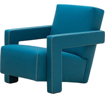 637 Utrecht by Cassina turquoise wool, 2000