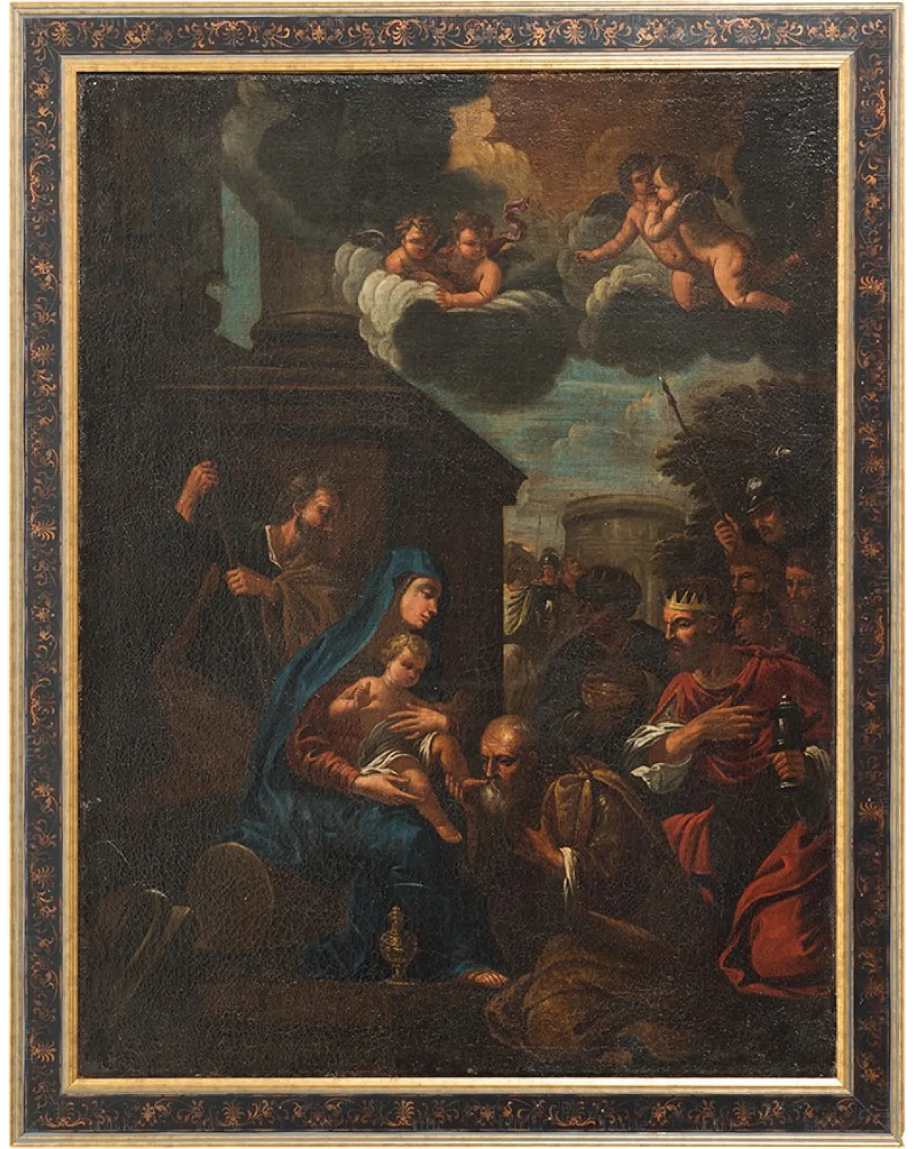 Oil on canvas depicting "The adoration of the Magi". Napo, 18th c. 7