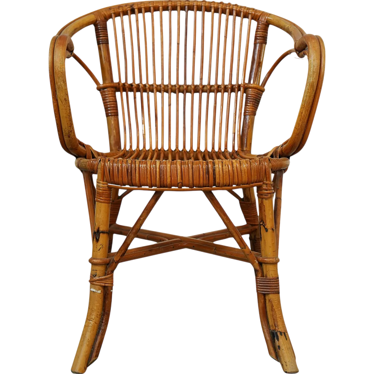 Gervasoni M753 rattan garden armchair, 30s 8